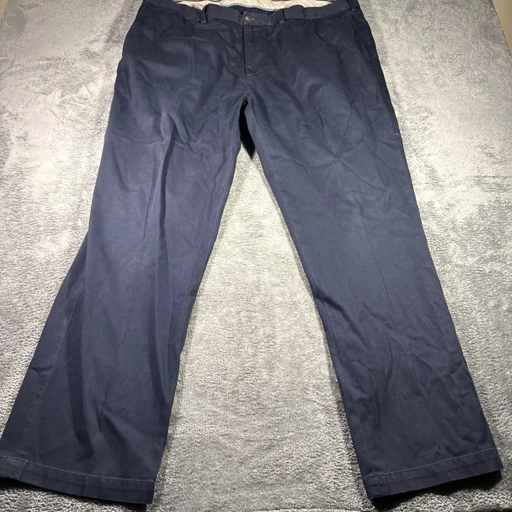 Polo Ralph Lauren Classic Fit Navy Blue Cotton Chino Pants Mens 44x32 Flat Front